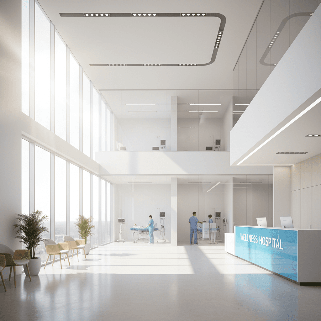 Modern hospital interior with welcoming design